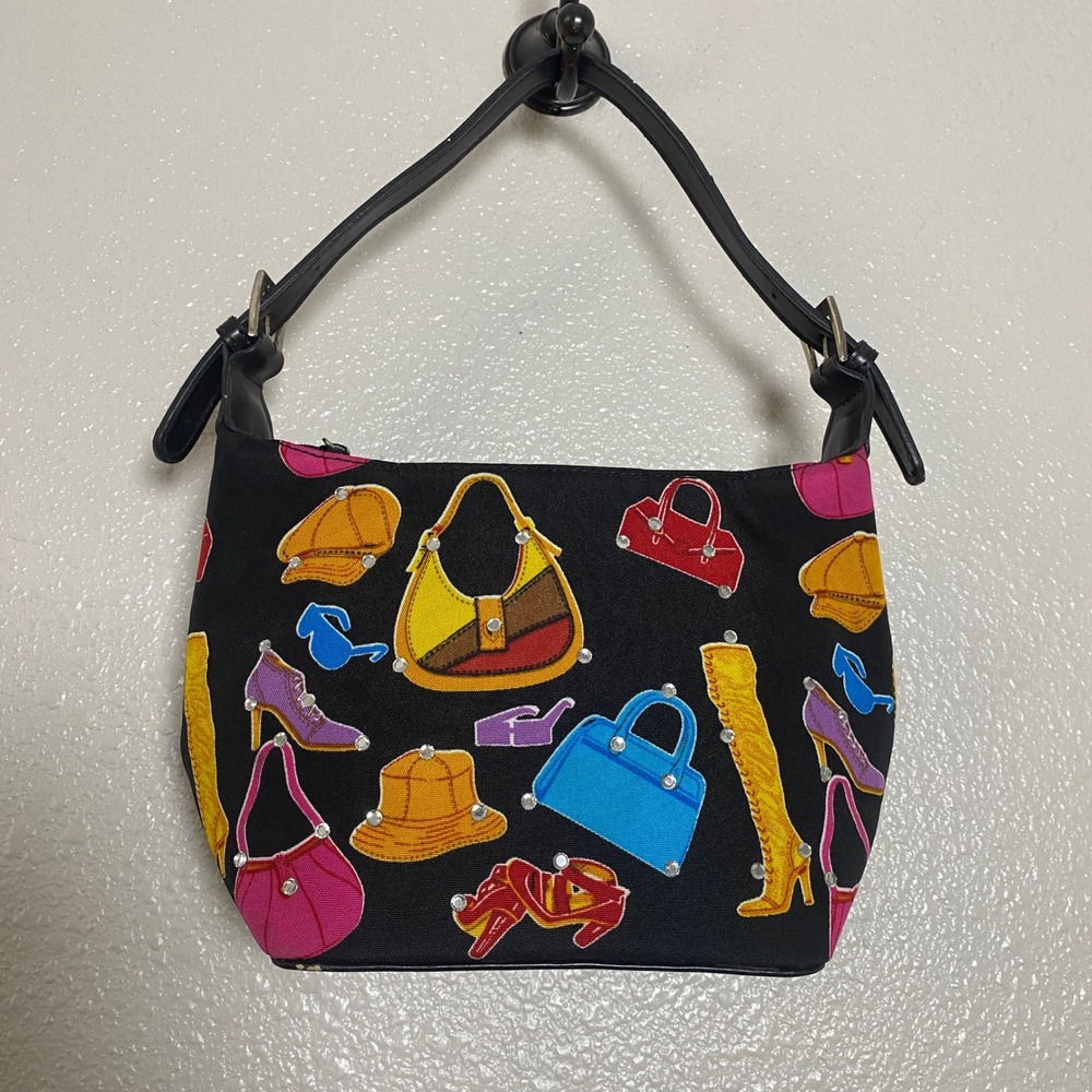 Y2K Purse Print Shoulder Mini Shoulder Bag 2000s Wearable Art McBling Funky